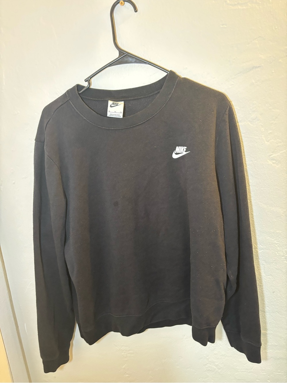 Nike Black Crewneck Sweatshirt with White Swoosh